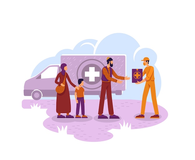 Vector humanitarian aid illustration