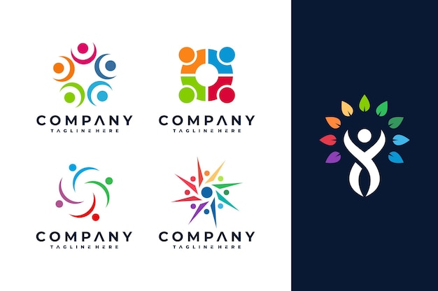 Vector humanity colorful bundle vector logo