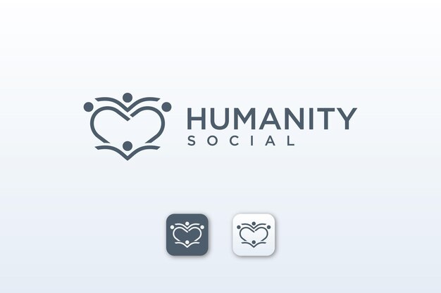 Vector humanity love minimal logo design
