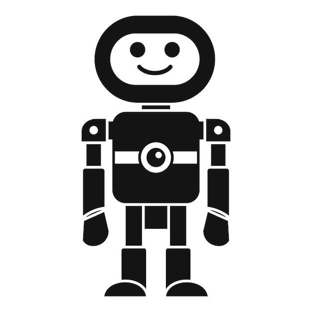 Humanoid machine icon Simple illustration of humanoid machine vector icon for web design isolated on white background