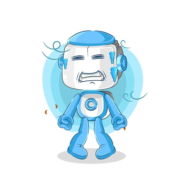 Humanoid robot cold illustration character vector