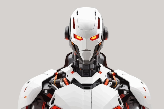 humanoid robot driver white background illustration