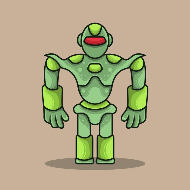 Humanoid tech robot mascot logo icon
