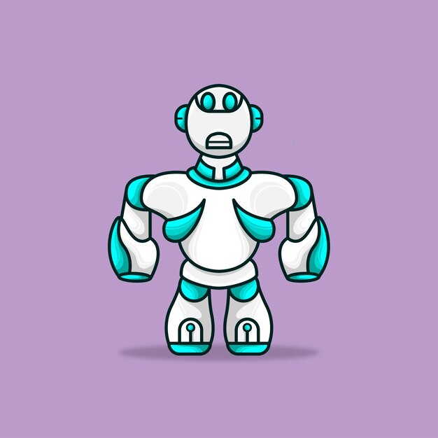 Humanoïde mascotte robot mecha schattig