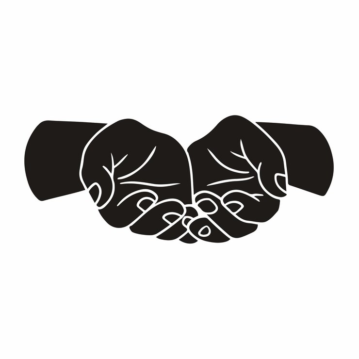 Humans Hand Palm Up Open for Pray on White Background Hand Gesture Vector Illustration