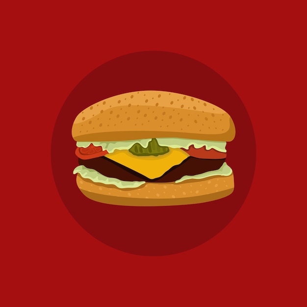 humberger or burger in simple vector illustration