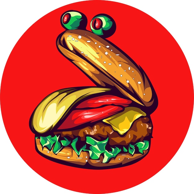 Vector humberger voedsel illustratie ontwerp