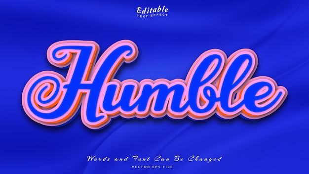 humble editable text effect free font