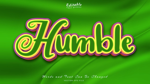 humble editable text effect free font