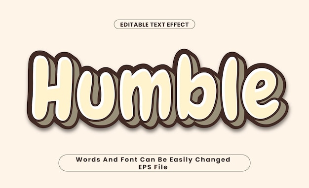 Vector humble editable text effect word and font can be change
