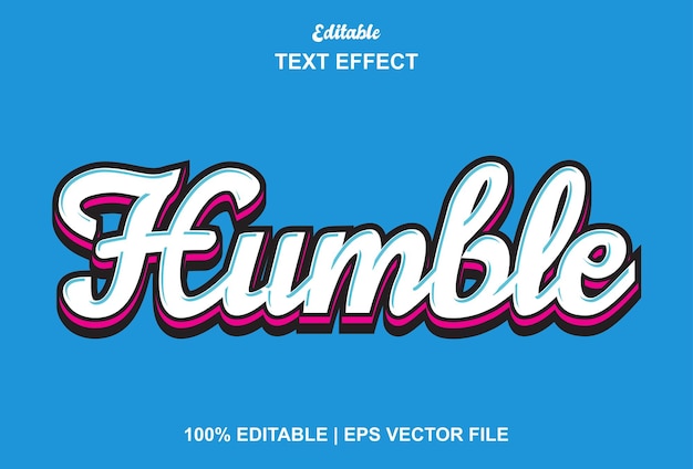 Скромный текстовый эффект с редактируемым белым и синим цветом