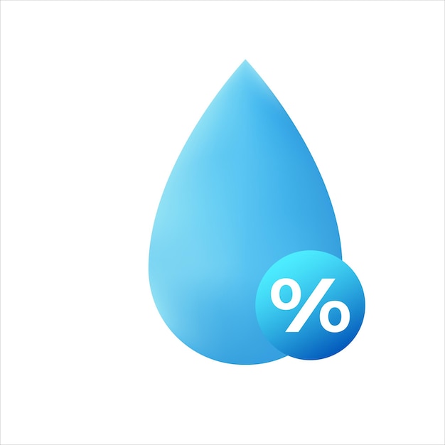 Vector humidity icon blue water droplet symbol