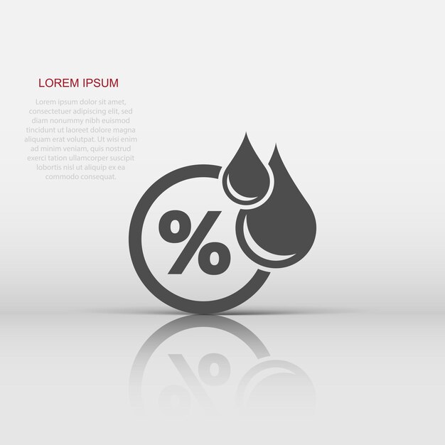 Vector humidity icon in flat style climate vector illustration on white isolated background temperature forecast business concept