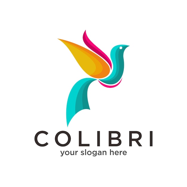 Logo colorato colibrì