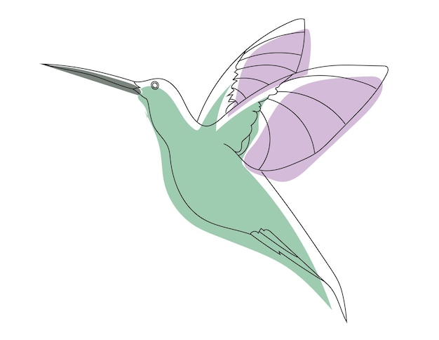 Humming bird sketch en humming bird logo-ontwerp