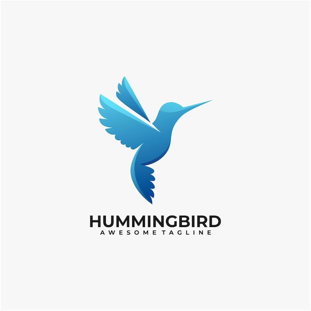 Vector hummingbird abstract logo design template