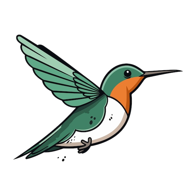 Vector hummingbird cartoon icon vector illustration of a hummingbird