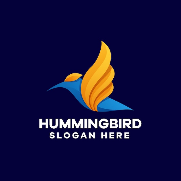 Колибри красочный градиент дизайн логотипа