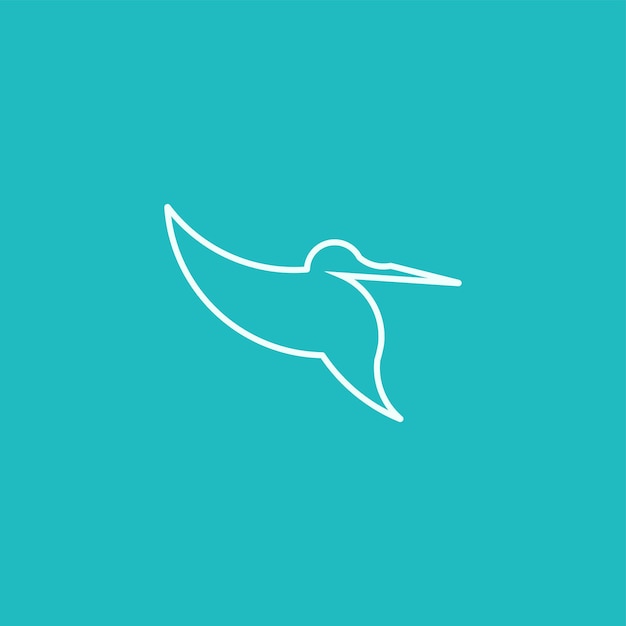 Colibrì linea arte semplice logo minimalista design ispirazione illustrazione vettoriale