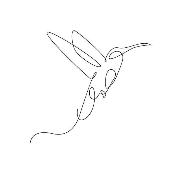 hummingbird line illustration