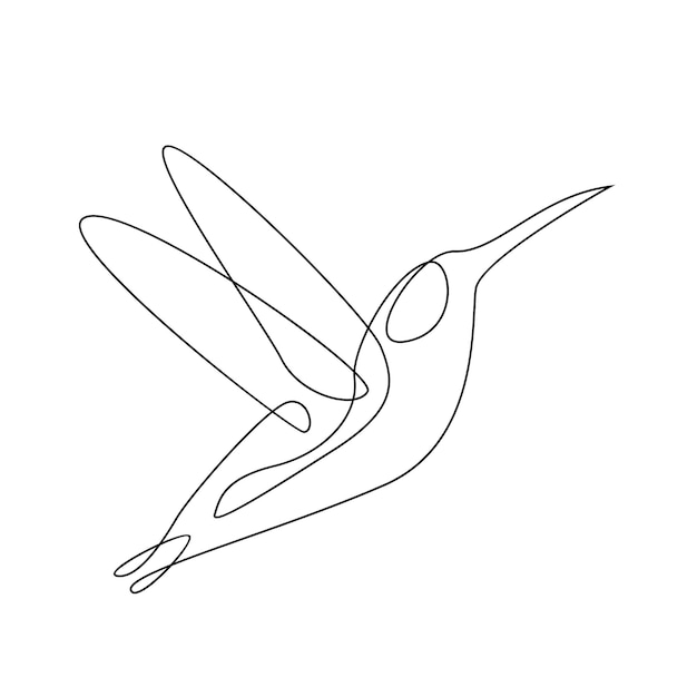 Иллюстрация линии колибри