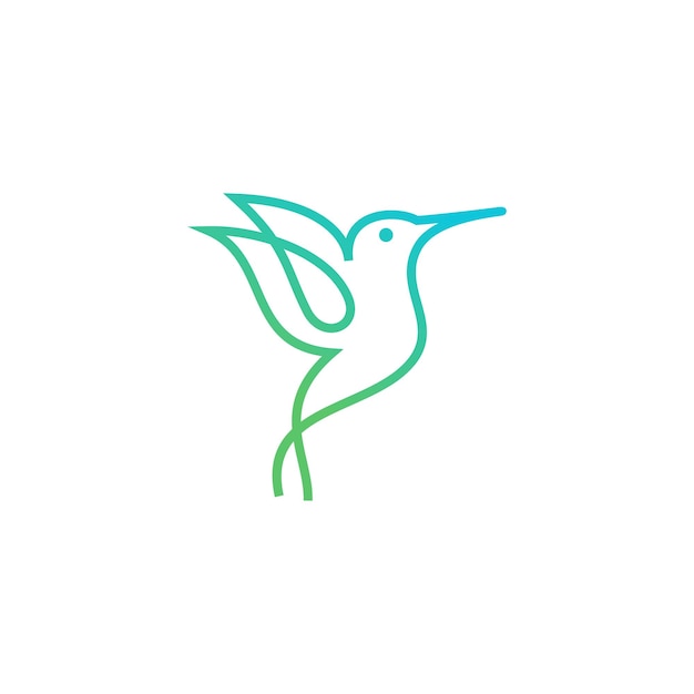 Hummingbird Logo Design Line Art Vector-sjabloon
