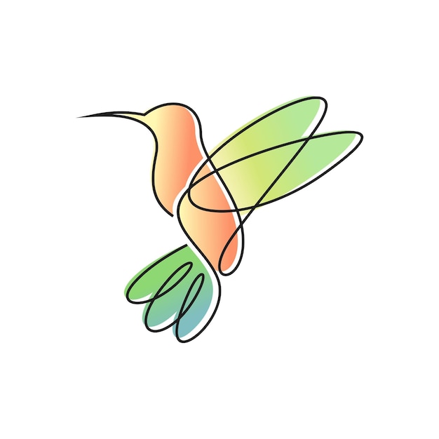 векторный шаблон логотипа колибри