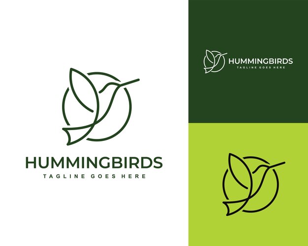 Hummingbird logo simple design vector template