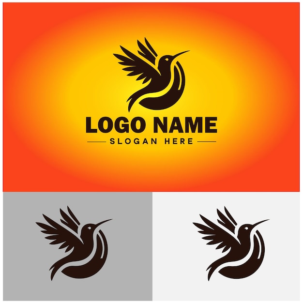 Hummingbird logo vector art icon graphics for company brand business icon hummingbird logo template
