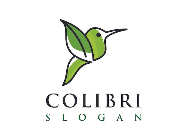 Vettore colibrì natura colibri logo design concept