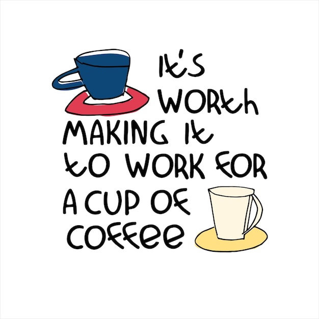 ベクトル コーヒーテーマのユーモラスな手書き オフィスユーモア コーヒーマシンの広告 コーヒー依存症とコーヒーアットワークの概念