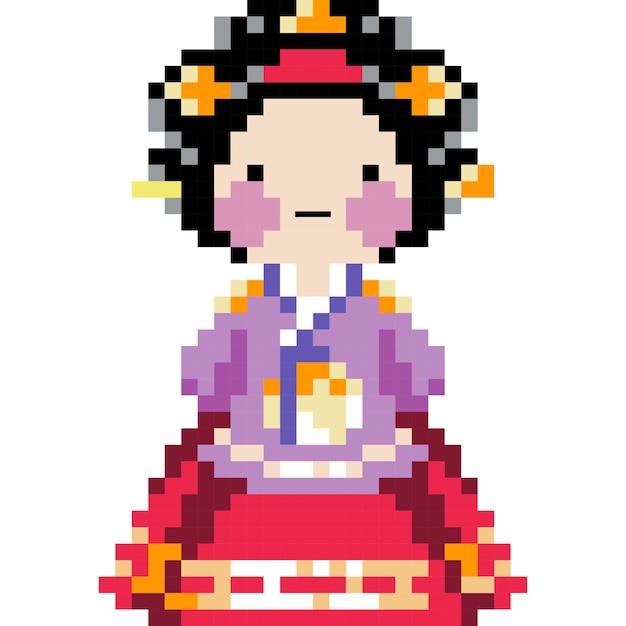 Hunbok cartoon icon in pixel style