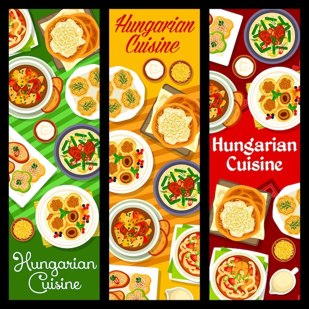 Вертикальные баннеры ресторана венгерской кухни