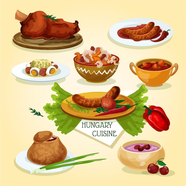 Hungarian cuisine signature dishes icon