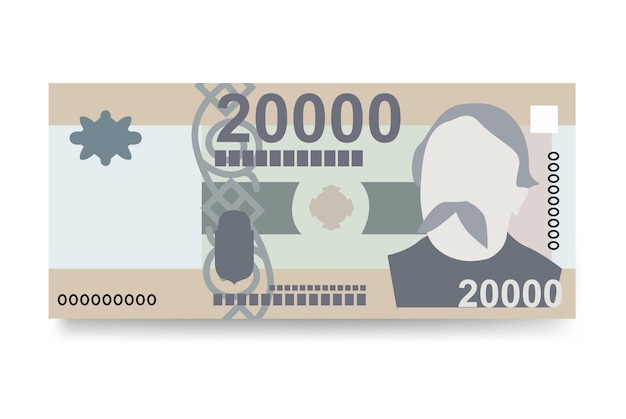 Vettore fiorino ungherese illustrazione vettoriale ungheria set di denaro bundle banconote carta moneta 20000 huf