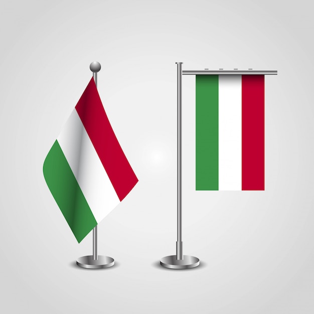 Hungary Country Flag on Pole