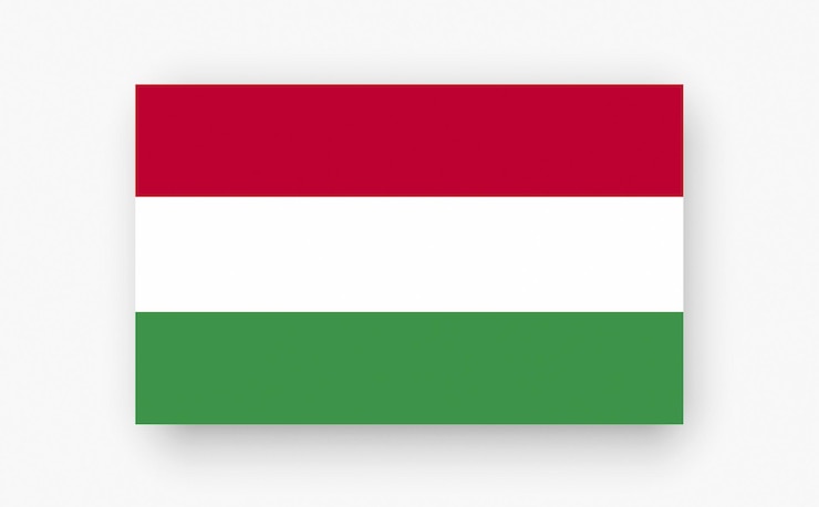 Вектор венгрия подробный флаг на белом фоне векторная иллюстрация