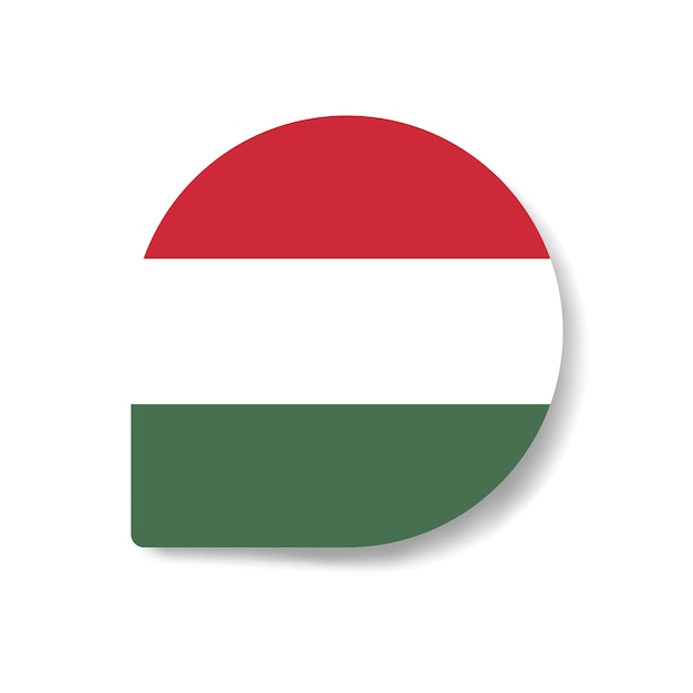 Hungary drop flag icon with shadow on white background