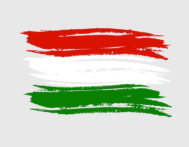 Vettore ungheria europa paese bandiera vettore sfondo icona acquerello pennello asciutto inchiostro texture illustrazione indipendenza giorno celebrazione banner