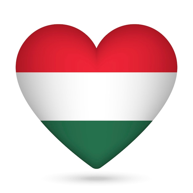 Флаг Венгрии в форме сердца Векторная иллюстрация