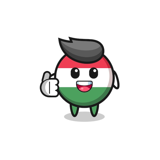 Hungary flag mascot doing thumbs up gesturexA cute designxA