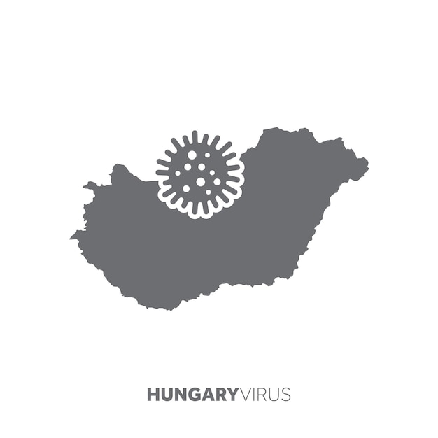 Карта Венгрии с вирусным микробным заболеванием и вспышкой заболевания