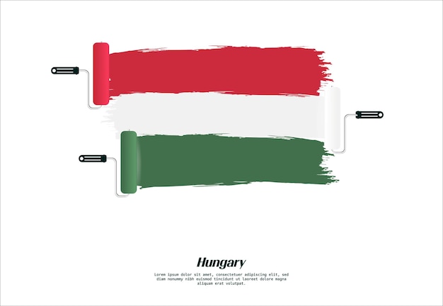 Hungary national flag in grunge style