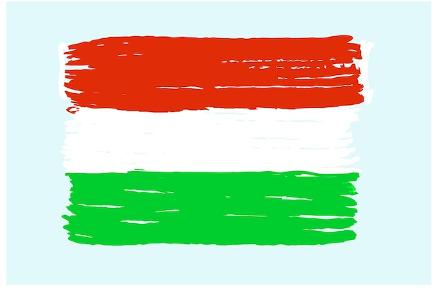 Vettore bandiera nazionale dell'ungheria isolata su uno sfondo bianco illustrazione vettoriale