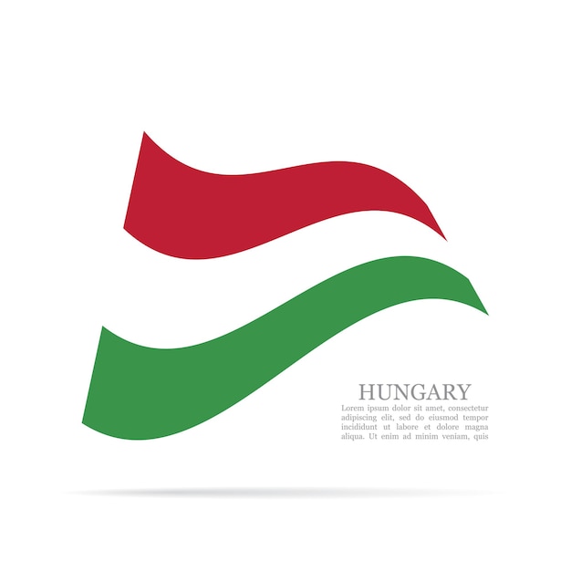 Hungary national flag waving vector icon