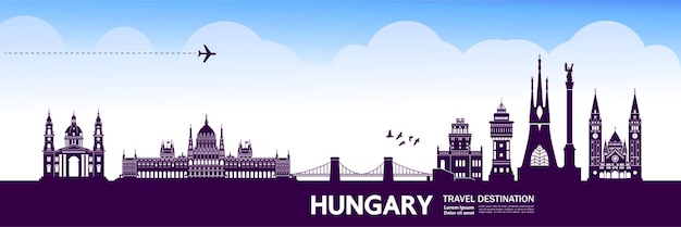 Hungary travel destination vector illustration.