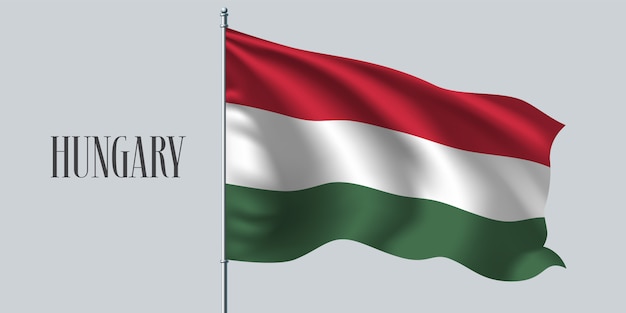 Vector hungary waving flag