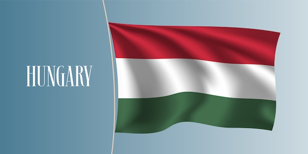 Vector hungary waving flag