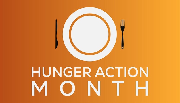 Vector hunger action month observed each year during september vector illustration on the theme of