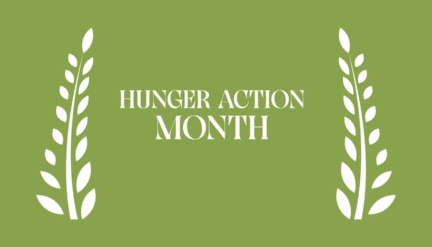 매년 9월에 열리는 주림 행동 달 (Hunger Action Month) 이라는 주제에 대한 터 일러스트레이션입니다.